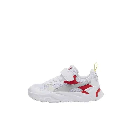 PUMA Ferrari Racing Series Slip-Resistant Breathable Low-Top Kids Lifestyle Shoes White Red Children Aged 3-7 Years Old