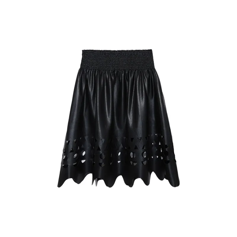 IMMI Leather Long Skirt Women's Black-1