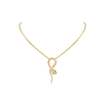 DREAM PARTY Copper Alloy Synthetic Cubic Zirconia Necklaces Unisex Gold Silver