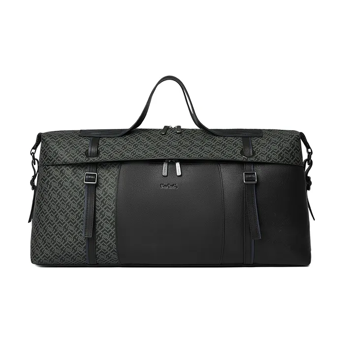PIERRE CARDIN PVC Shoulder Bag, Crossbody Bag, Travel Bag, Luggage Bag, Briefcase Regular Men's Black & Gray-1