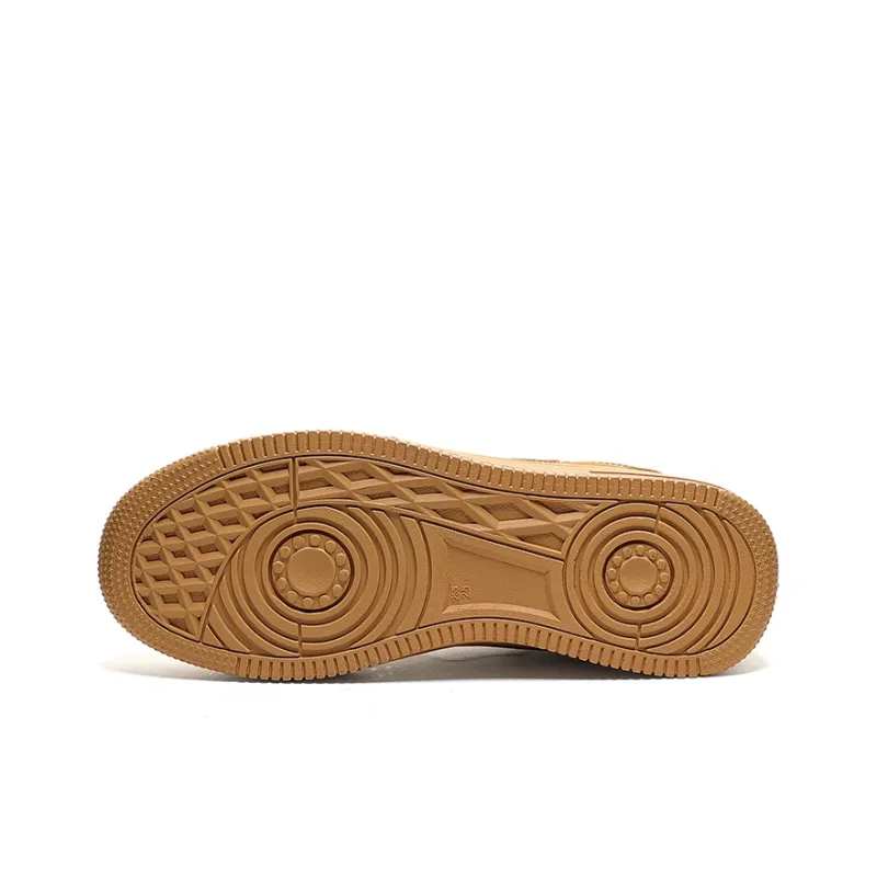 Warrior Air Force 1 Abrasion Resistant Slip Resistant Low Top Skateboard Shoes Unisex Brown-4