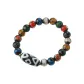 Colored Glaze King Kong 3-Eye Dzi Bead Bracelet