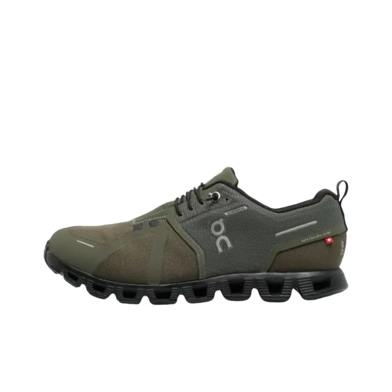 On Cloud 5 Slip Resistant Waterproof Low Top Running Shoes Men's Olive Green-0