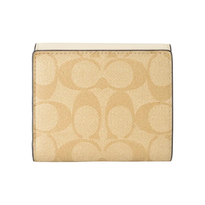COACH Eliza Coated Canvas Wallet Mini Women's Light Khaki-2