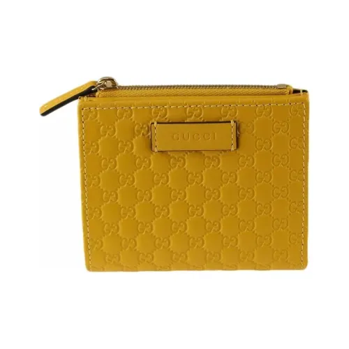 gucci Zumi Leather Wallet Women's Yellow