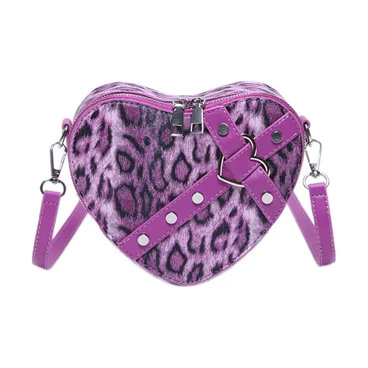 Morellybear PU Heart Bag, Shoulder Bag, Crossbody Bag Regular Women's Black/Brown/Coffee/Purple-6