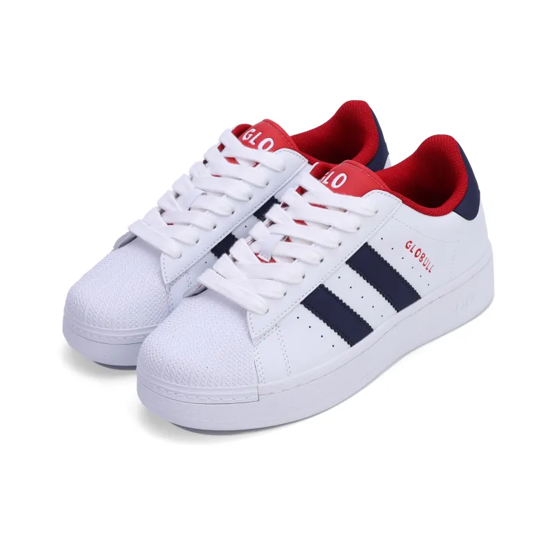 GLO BULL Skateboard Shoes Unisex Low Top White Blue Red-2