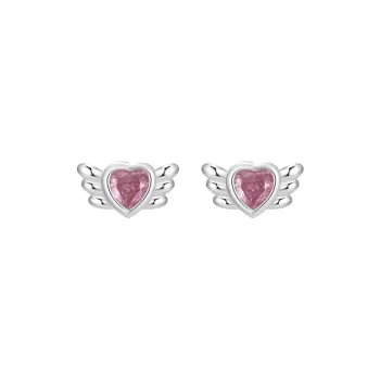 Heart Grass 999 Fine Silver Stud Earrings Women's