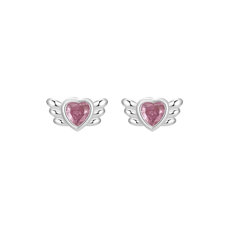 Heart Grass 999 Fine Silver Stud Earrings Women's-0