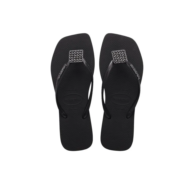 Havaianas Slim Abrasion-Resistant Flip Flops Women's Black-4