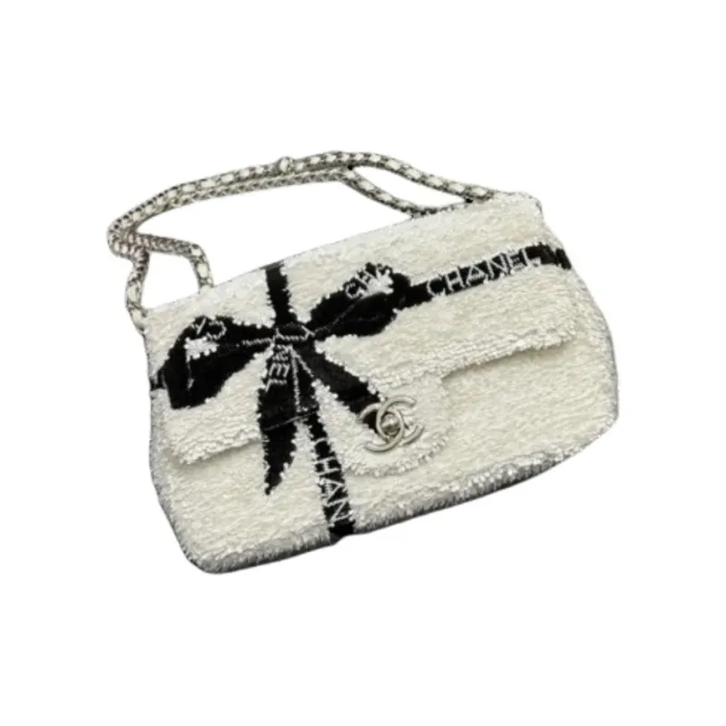 CHANEL Metal Shoulder Bag, Crossbody Bag Women's White-2