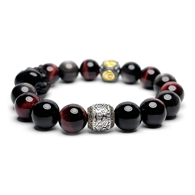 MOUNTAINS AND MANS Obsidian New Chinese Style Good Luck Beaded Bracelet Men's-3