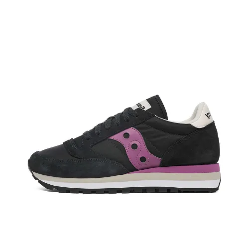 Saucony Jazz Triple Anti Slip Wear Resistant Low Top Running Shoes Women's Black Purple