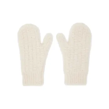 JIL SANDER Mohair Knit Scarves Women's Gray White