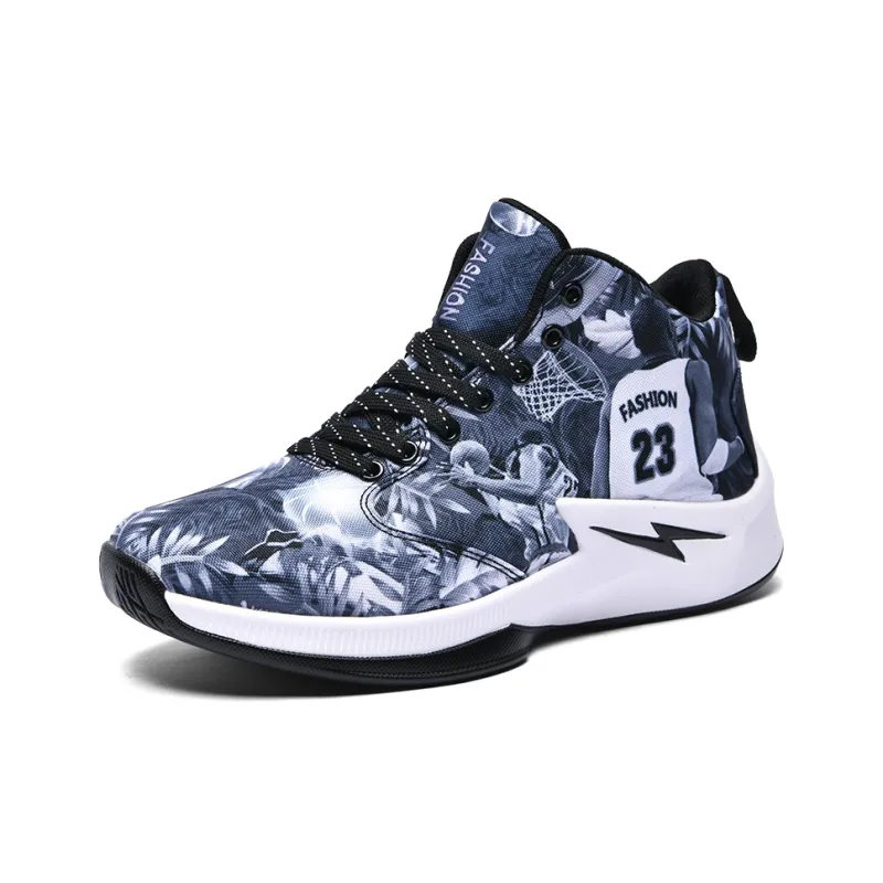 Black tailed Deer Shock Absorbers With Slip Resistant And Abrasion Resistant Properties Mid Top Basketball Shoes Men's-22