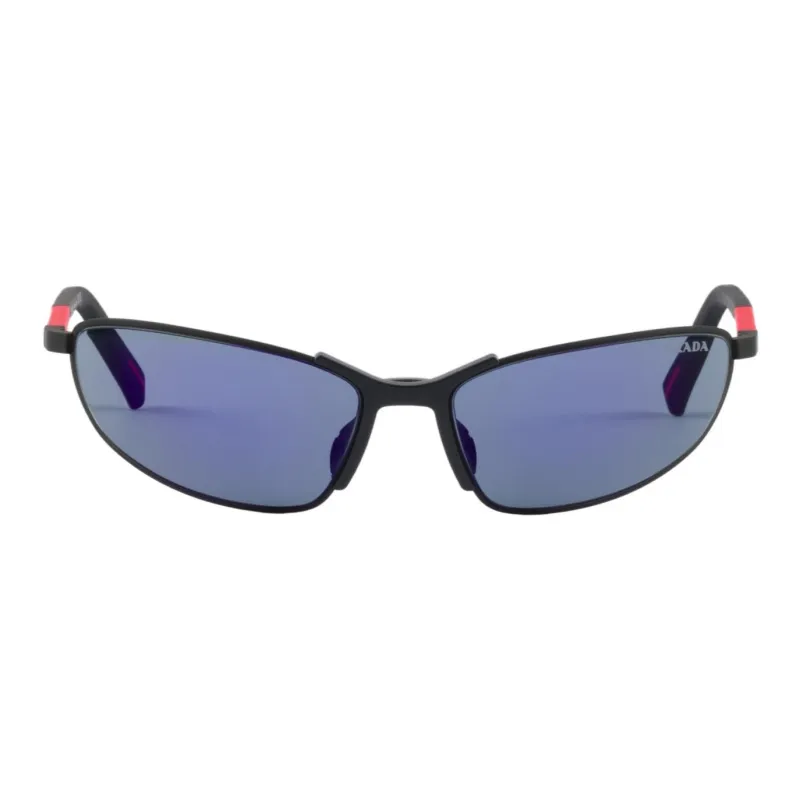 PRADA Metal Irregular Shape Sunglasses Men's Black-0