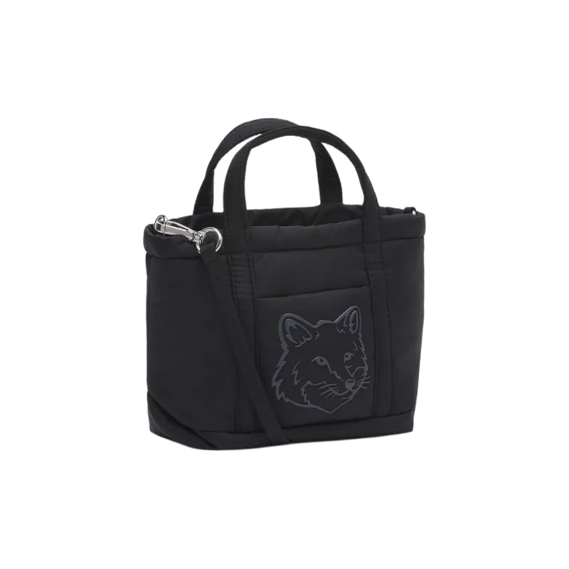 Maison Kitsune Nylon Tote Bag Shopping Bag Shoulder Bag Crossbody Bag Handbag Mini Women's Black-1