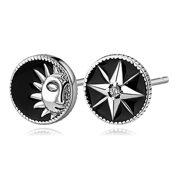 Ostantin S925 Silver Stud Earrings Men's-10