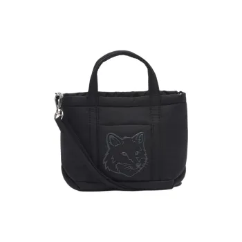 Maison Kitsune Nylon Tote Bag Shopping Bag Shoulder Bag Crossbody Bag Handbag Mini Women's Black