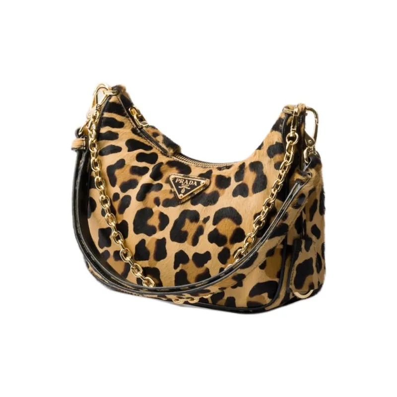 PRADA Re Edition Leather Shoulder Bag Handbag Shoulder Bag Mini Women's Honey-1