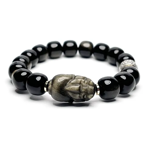 MOUNTAINS AND MANS Obsidian Bracelets Unisex-0