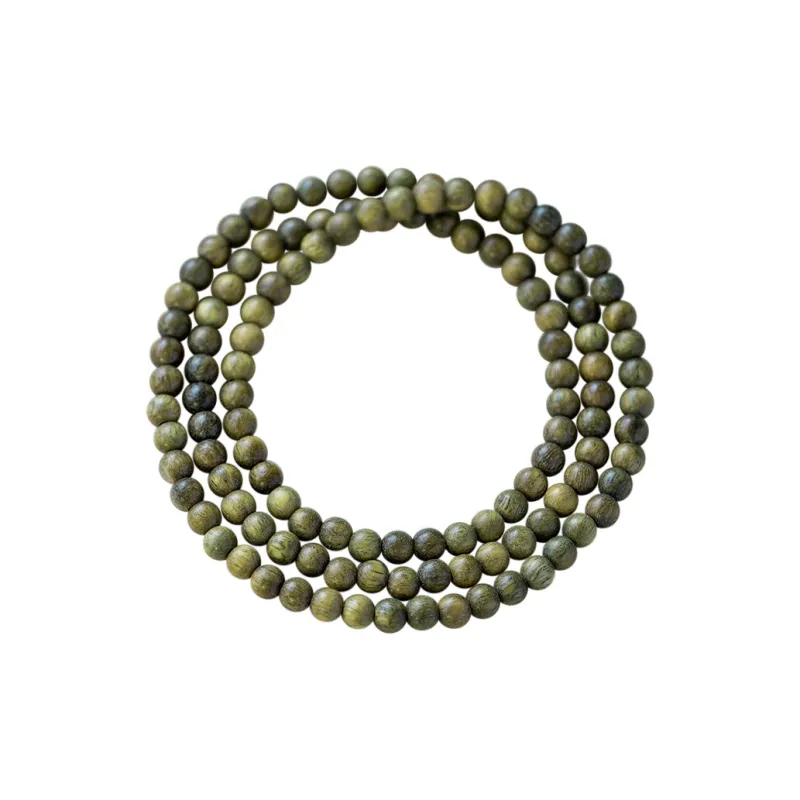 GUMUJIANG Green Sandalwood Beaded Bracelet Buddhist Bead Bracelet Women's-6