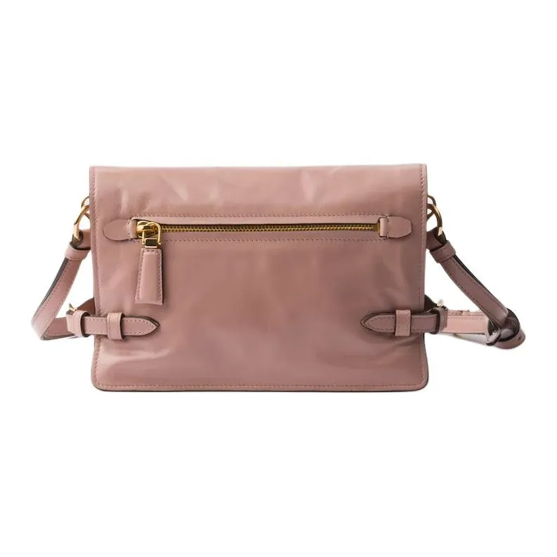 PRADA Leather Crossbody Bag Shoulder Bag Women's Lily Of The Valley Powder-2