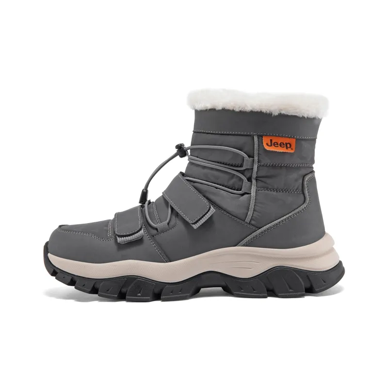 Jeep Snow Boots Men Black \ Sand \ Gray-12