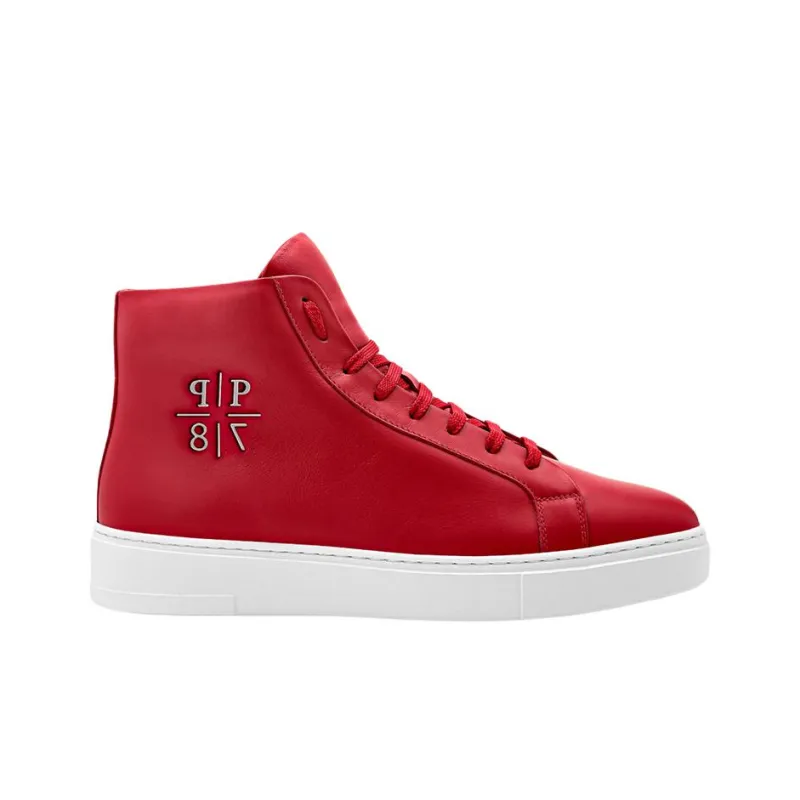 PHILIPP PLEIN Skateboard Shoes Men High-Top Red-1