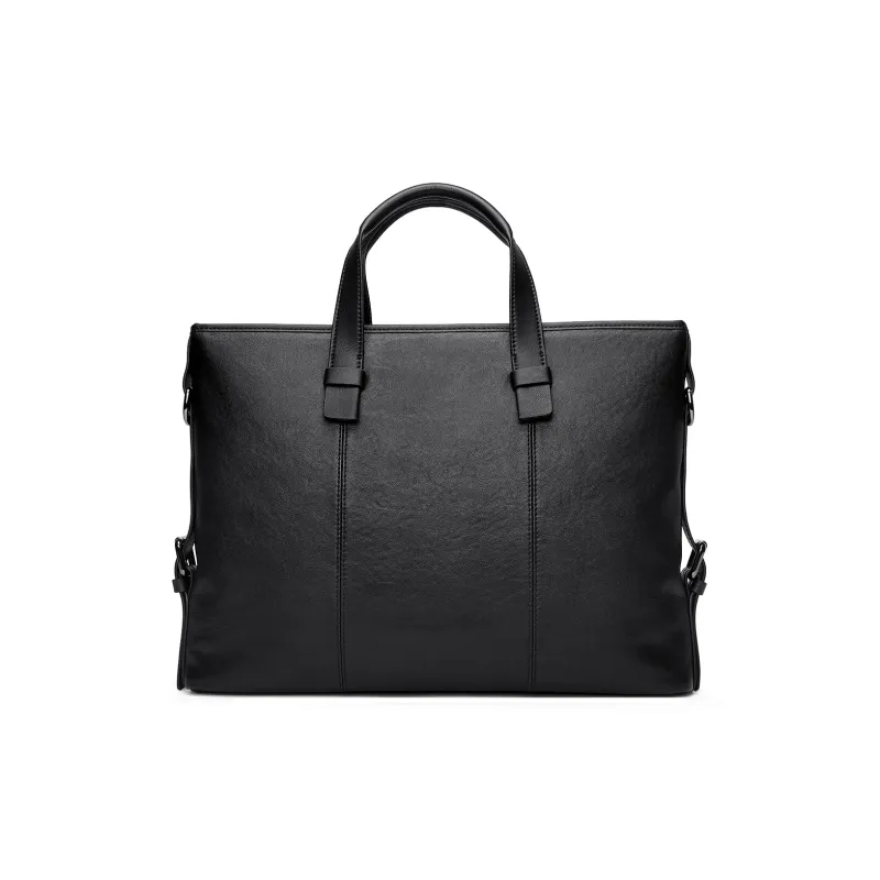 FAIRWHALE Top Grain Cow Leather Briefcases Regular Men's Black-2