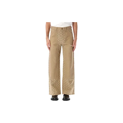 Marine Serre Cargo Pants Men Light Brown