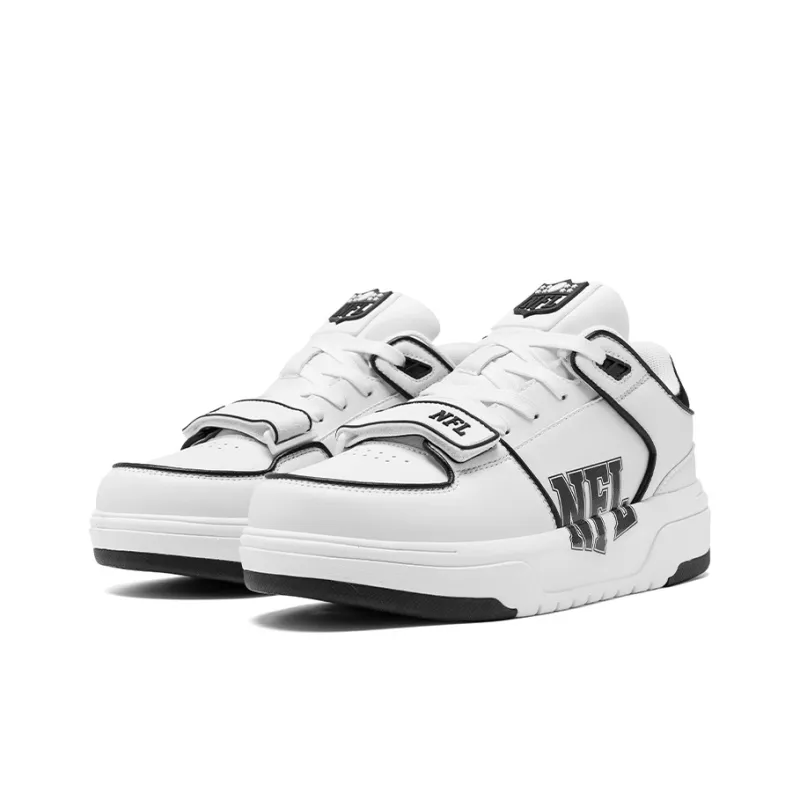 NFL College 1 OG Senior Shoes Low Top Skateboard Shoes Unisex Black Text On Black Background With White Accent-2