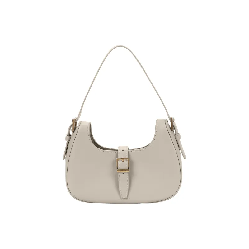 SAINT LAURENT Calfskin Hobo Bag Shoulder Bag Women's Vintage White-1