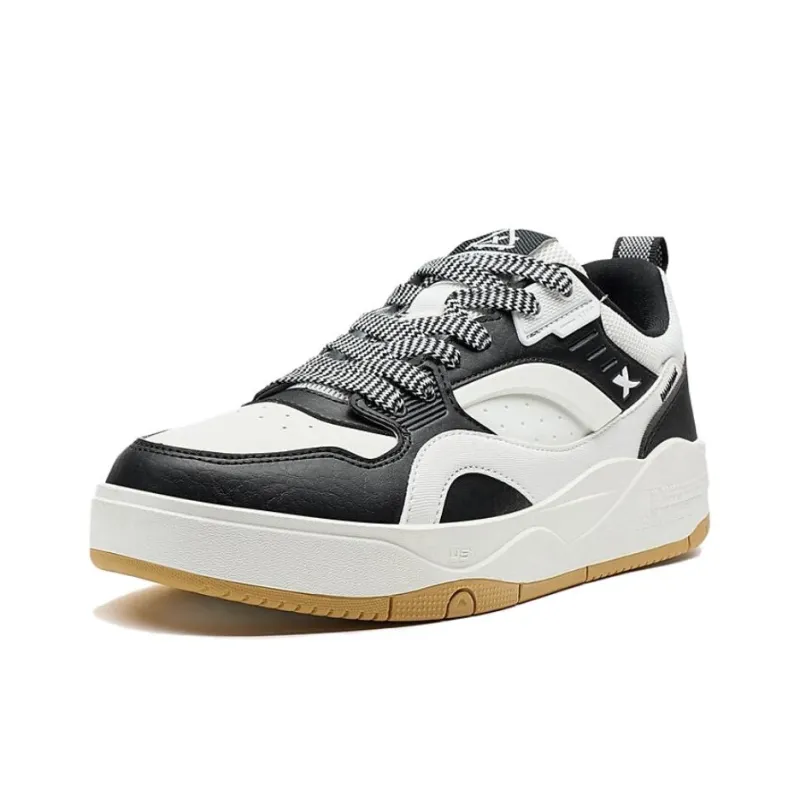 XTEP Master Of The Beast Anti Slip Wear Resistant Low Top Skateboard Shoes Men's Black White-1