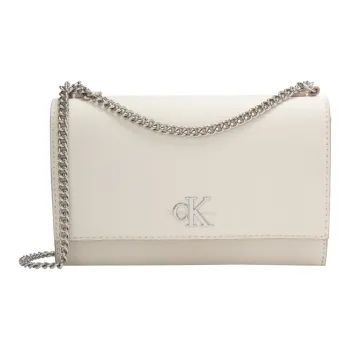 CALVIN KLEIN Artificial Leather Crossbody Bag, Shoulder Bag Medium Size Women's Chalk White