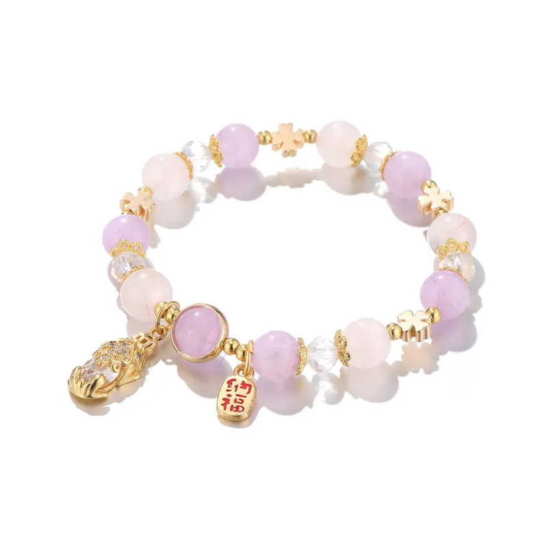 Clect Pink Crystal Bracelets Women's-2