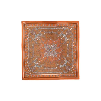 HERMES Mulberry Silk Scarves Women's Ripe Orange
