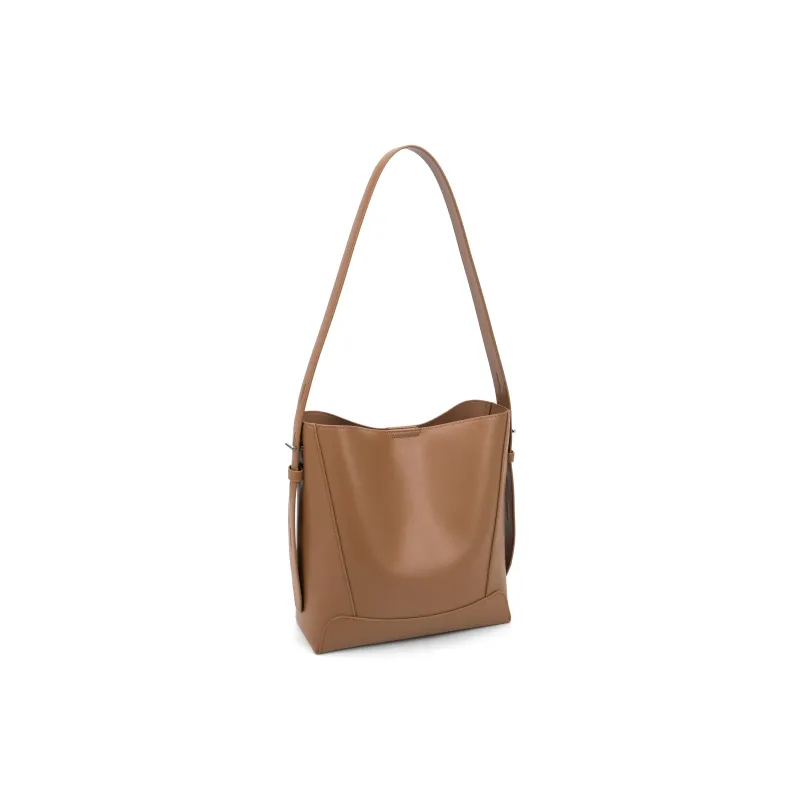 PAULS BOUTIQUE Cow Leather Handbag, Shoulder Bag Regular Women's Brown/Apricot-2