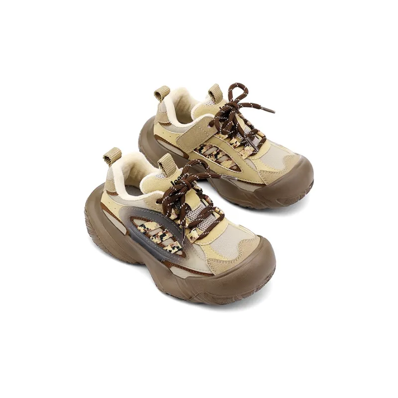 Jeep Abrasion Resistant Cushioning Kids Lifestyle Shoes Khaki/Dark Brown Kids'-6