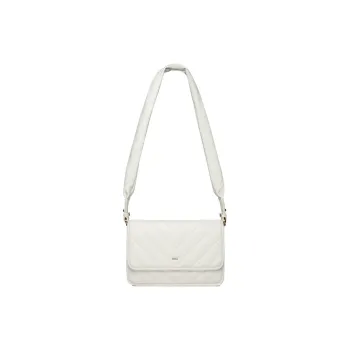 OMI Polyurethane Synthetic Leather Small Square Bag Shoulder Bag, Crossbody Bag Regular Women's Cream White