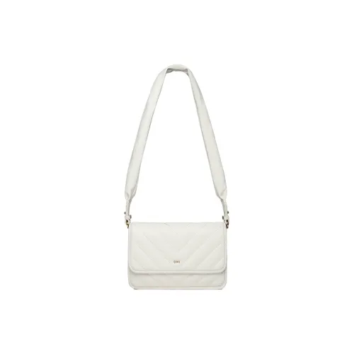 OMI Polyurethane Synthetic Leather Small Square Bag Shoulder Bag, Crossbody Bag Regular Women's Cream White