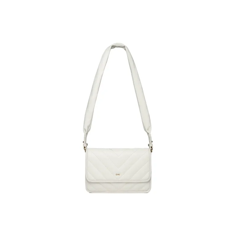 OMI Polyurethane Synthetic Leather Small Square Bag Shoulder Bag, Crossbody Bag Regular Women's Cream White-0