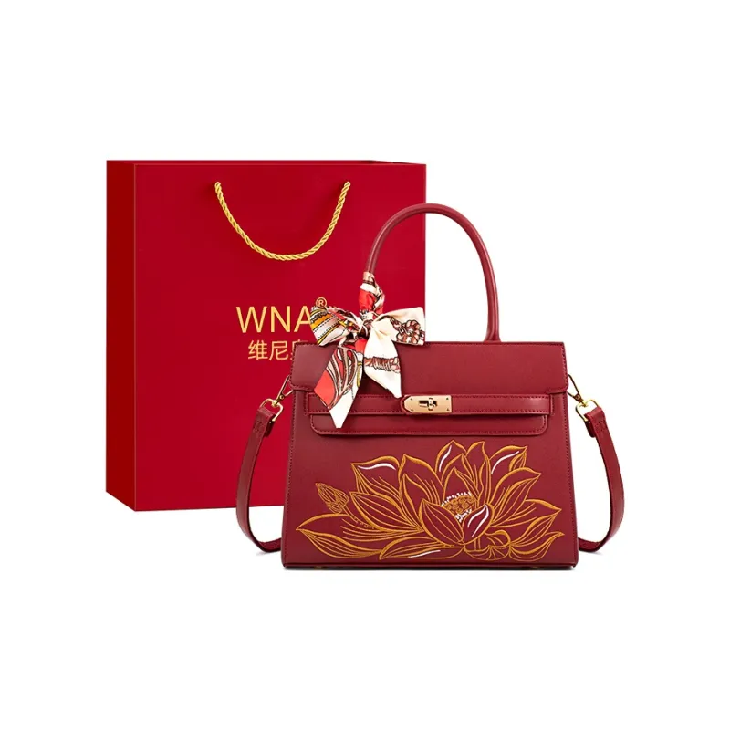 Vigno Synthetic Leather Shoulder Bag Crossbody Bag Handbag Medium Size Women's Red-15