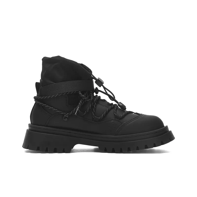Jeep Ankle Length Martin Boot Medium Heel Men's Black-1
