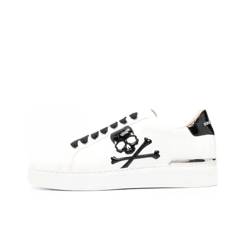 PHILIPP PLEIN Skateboard Shoes Men Low-Top White/Black