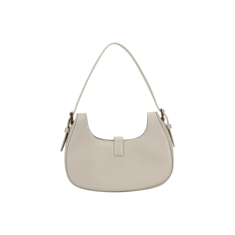SAINT LAURENT Calfskin Hobo Bag Shoulder Bag Women's Vintage White-6