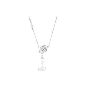 KING OF BLING 999 Fine Silver Zircon Necklaces Women's Year Of The Snake Good Luck