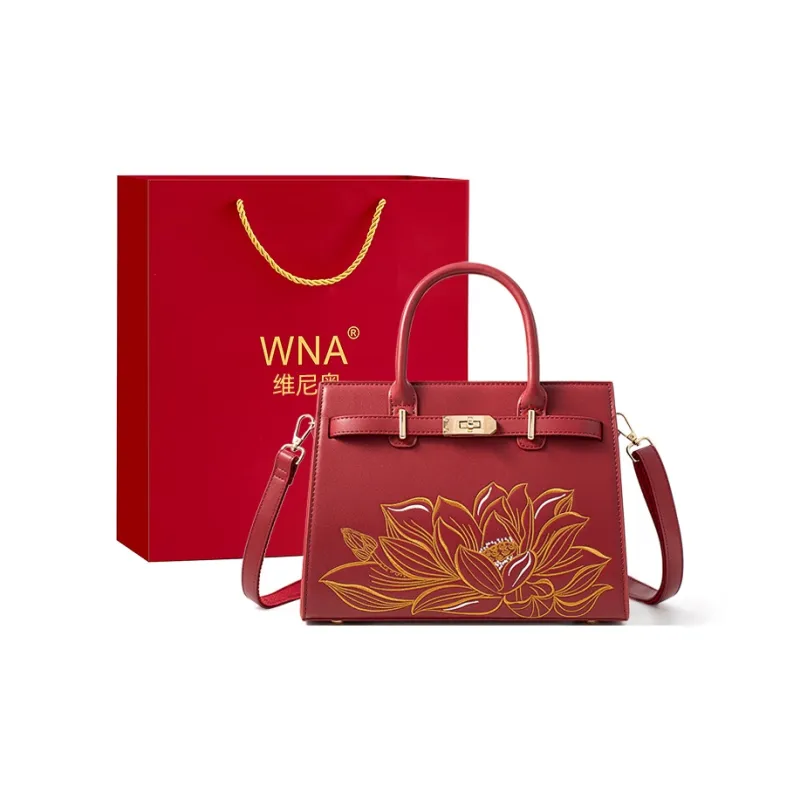 Vigno Synthetic Leather Shoulder Bag Crossbody Bag Handbag Medium Size Women's Red-8