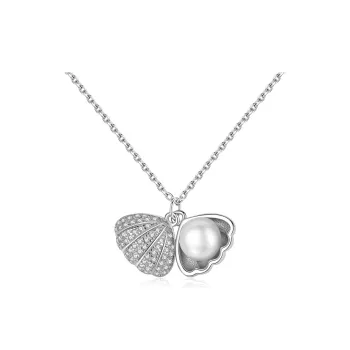KING OF BLING 925 Silver, Pearl, Cubic Zirconia Necklaces Women's Year Of The Snake Good Luck