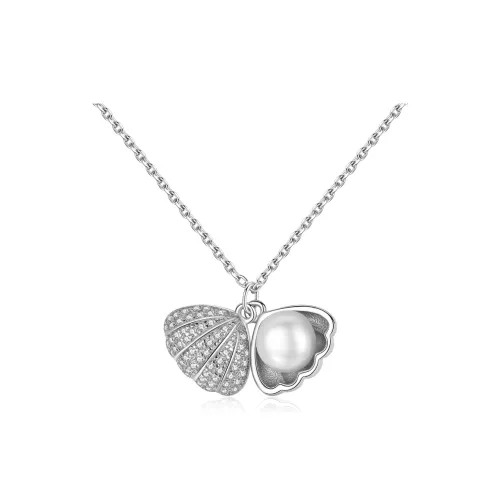 KING OF BLING 925 Silver, Pearl, Cubic Zirconia Necklaces Women's Year Of The Snake Good Luck